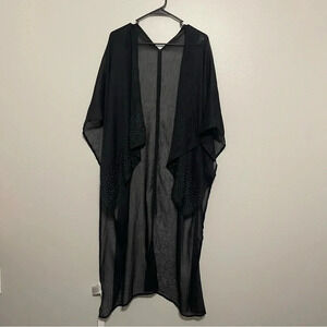 BCBGeneration NWT Black Swim Coverup Wrap One Size Rhinestones Beach